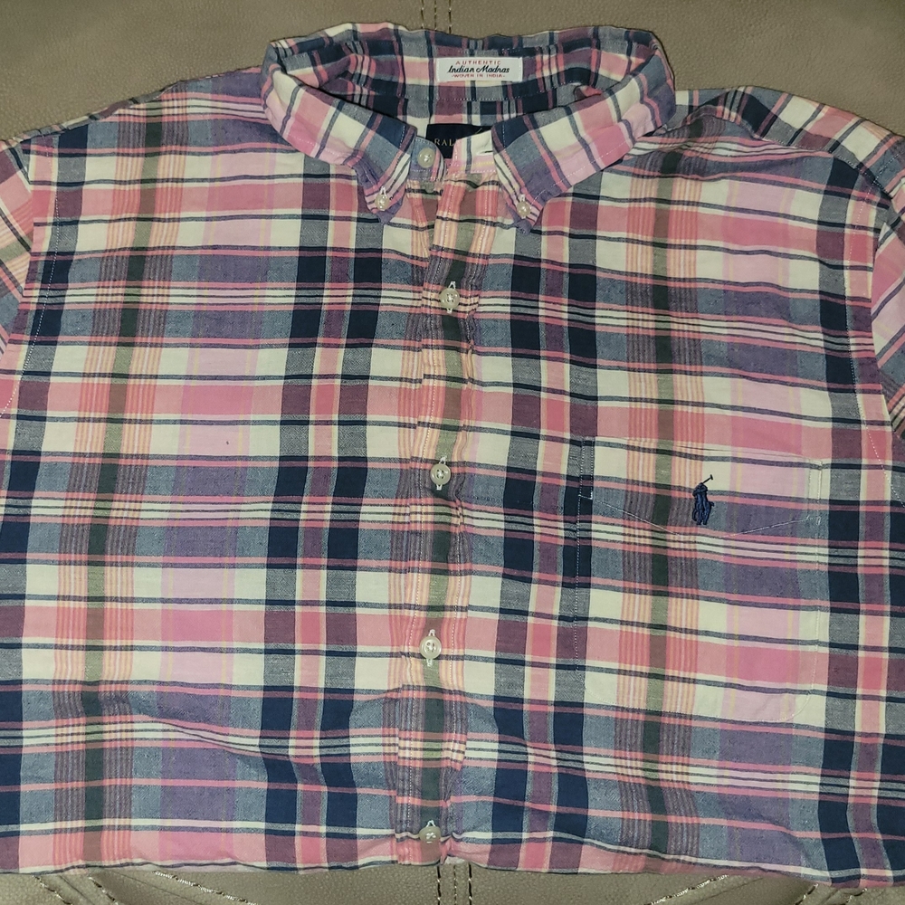Ralph Lauren Pink and Blue Plaid Shirt
